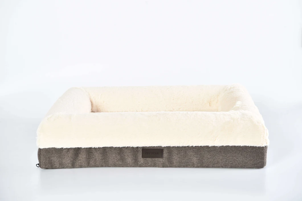 Petstar Sleeping Large Pet Bed Waterproof Fabric Flannel Fleece PV Plush Memory Foam Orthopedic Dog Sofa Bed