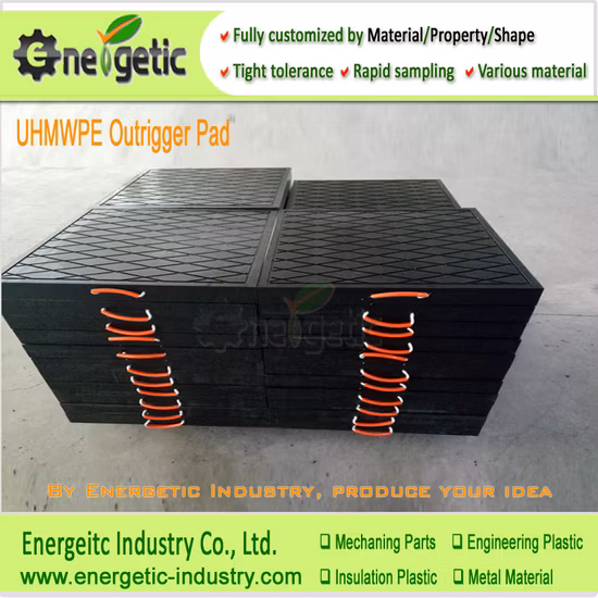 Material de HDPE/UHMWPE y almohadilla de pie de gato de camión de 2-50 mm de espesor/almohadilla estabilizadora de servicio pesado UHMWPE para grúa/UHMWPE/almohadilla de gato de HDPE/almohadilla de grúa